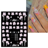 JMEOWIO 3D Embossed Flower Spring Nail Art Stickers Decals Self-Adhesive Pegatinas Uñas 5D Summer Floral Nail Supplies Nail Art Design Decoration Accessories 4 Sheets