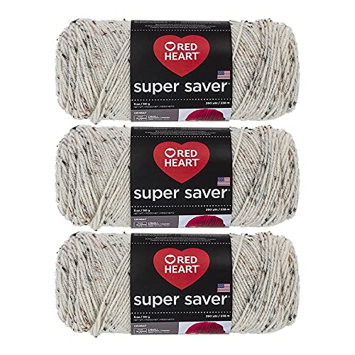 Red Heart Bulk Buy Super Saver Yarn (3-Pack) (Aran Fleck)