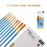 Snoya Acrylic Paint Brushes Set 10 Pcs Nylon Hair Professional Paintbrushes Artist for Kids and Adults to Create Art Acrylic Oil Watercolor, Body Face Painting Kits
