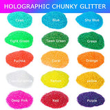 Rainbow Ultra Fine Glitter, 15 Colors Holographic Resin Glitter(Each 0.35oz), Extra Fine Craft Glitter for Tumbler, Slime, Resin Arts, DIY, Nail Art