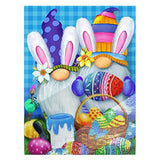 5D Diamond Painting Kits for Adults,Easter Eggs Gnome Rabbits Diamond Art with Full Tools Accessories,Diamond Painting by Number for Home Wall Decor(12x16inch)