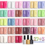 Lavender Violets 27+3 Colors Gel Nail Polish Kit with UV Light 24W Nail Dryer Lamp Pink Brown Nude Gel Nail Polish Set, Soak Off Base and Top Coat, Nail Tools, French Nail Art Starter Kit Gift R974