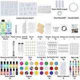 Resin Jewelry Making Kit 240 Pcs Silicone Epoxy Resin Mold Set Keychain Starter Kit Bundle with Resin Molds and Pigments Tools Included for Resin Beginners Adults Kids Jewelry Earring Keychain Making