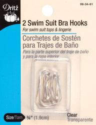 Dritz Swim Suit Bra Hook 3/4 Inch Wide 2/Pkg-Clear