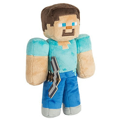 JINX Minecraft Steve Plush Stuffed Toy, Multi-Colored, 12" Tall