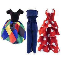 E-TING 3 Sets Doll Clothes Chiffon Skirt Jumpsuits Office Style Wears Dress for 11.5 Inches Girl Dolls