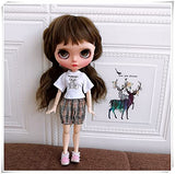 leoglint Blythe Doll Clothes, Dress Clothing for Blythe Doll 30 cm 1/6 Bjd Dolls Azone ICY Licca Doll (Light Orange Shorts + Shirt)