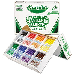 Crayola 588200 Washable Classpack Markers, Broad Point, Assorted, 200/Box