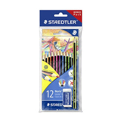 STAEDTLER Noris Colour Colouring Pencils With A Free Noris Eco Pencil And Mars Plastic Eraser