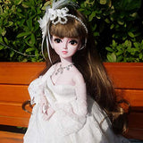 Alina Wedding Girl 1/3 60cm SD BJD Dolls Full Set 24" Jointed Gift Bride Bjd Doll + Makeup + Full Set Accessories