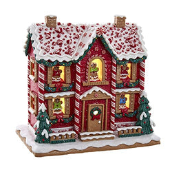 Kurt S. Adler Battery-Operated LED Music Box Gingerbread House, 9.5-Inch, Multicolored