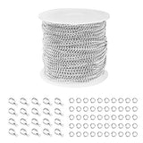 Silver Plated Curb Cable Chain for Jewelry Making, WXJ13 Brand 33FT Unfinished DIY Jewelry Making