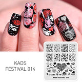 KADS Nail Art Image Stamping Plates Valentine's Day Love Heart DIY Manicure Template Image Plate for Nail (FE014)