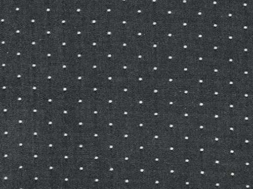 Robert Kaufman Chambray Dots Denim Dress Fabric Black - per metre