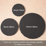 6 Pieces Pre Stretched Canvas Round Canvas Boards for Painting Canvas Panel Boards 6-12 Inch Art Stretched Canvas, Acrylic Pouring, Acid-Free Blank Canvas Panels for Hobby Painters Beginners (Black)