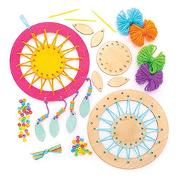 Baker Ross AW601 Wooden Dreamcatchers Kits - Pack of 4, Dreamcatchers for Kids to Make