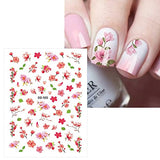 JMEOWIO 8 Sheets Spring Flower Nail Art Stickers Decals Self-Adhesive Pegatinas Uñas Leaves Nail Supplies Nail Art Design Decoration Accessories