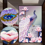 Trayosin DIY 5D Diamond Painting by Numbers Kits for Adults Full Diamond Large Peacock Embroidery Home Wall Decor