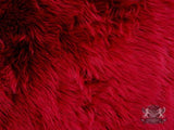 Faux / Fake Fur Shaggy DARK RED Fabric By the Yard