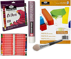 Oil Pastel Kit 24 colors with Pastel Paper Pad & Applicator smudger with clear blender/Extender set