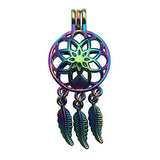 10pcs Mixed Shape Colorful Rainbow Dream Catcher Pearl Cage Bead Cages Pendants for Jewelry