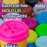 KIDDY DOUGH 40 Pack of Birthday Party Favors Bulk Dough & Clay Pack - Includes Molded Animal Shaped Lids + 40 Shapes & Numbers Dough Tools - Holiday Edition - (1oz Tubs - 40oz Total)
