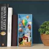 ROOMLIFE DIY Dollhouse World on Books Series Unique Design Great Bookshelf Decor with Dust Proof &Light Miniatures Collection Magical Hot Air Balloon Wonderland View DIY 3D Houses Gift for Him/Her