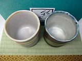 Japanese Tea Cups Sushi Yunomi 11 Fluid Onces Brown and Flower Motif Beautiful Pattern Set of 2