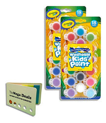 Crayola Washable Kids Paint Assorted Colors, Pack of 2 | Includes 5 Color Flag Set