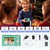 Digital Camera, NEZINI 2 Charging Mode Mini Kids Camera, Full HD 1080P 36MP 2.4 Inch LCD Vlogging Camera for Kids, 16X Zoom Compact Pocket Camera Point and Shoot Camera for Kids (Light Green)