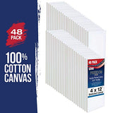 US Art Supply 4 x 12 inch Professional Quality Acid Free Stretched Canvas 48-Pack - 3/4 Profile 12 Ounce Primed Gesso - (1 Full Case of 48 Single Canvases)