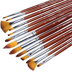 DUGATO Artist Paint Brush Set 13pcs, Long Handle Oil Acrylic Paint Brushes, Watercolor Brush Set for Body, Face, Rock, Canvas Drawing Art Crafts