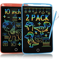 2 Pack LCD Writing Tablet - 10 Inch Doodle Scribbler Board Colorful Screen Drawing Pad, Learning Educational Toy Gift for 3 4 5 6-11 12 Years Old Girls Boys Toddlers