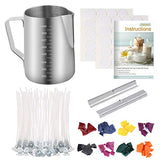 Sntieecr 111 Pieces Candle Making Kit, DIY Candles Craft Tools with 8 Colors Wax Candle Dye, Candle Make Pouring Pot, 50 PCS Candle Wicks, 50 PCS Candle Wicks Sticker and 2 PCS Candle Wicks Holder