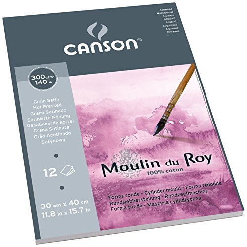 Moulin Du Roy Watercolor Pad Hot Press 12X16 by Moulin du Roy