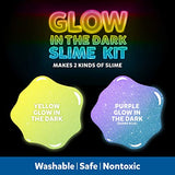 Elmer's Glow-in-The-Dark Slime Kit, Yellow + Purple Glow, 4 Piece Kit & Elmer’s Confetti Slime Kit | Slime Supplies Include Metallic Glue, Clear Glue, Confetti Magical Liquid Slime Activator, 4 Count