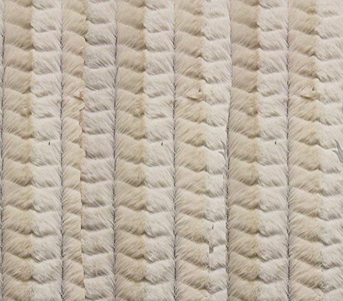 Minky Fabric Long Pile GROOVED 58" Wide Sold By The Yard (IVORY)