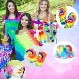 Tie Dye Kit 24 Colors DIY Fabric Dye Set All-in-1 one Step Tie Dye DIY T-Shirt Set Fabric Crafts for Kids,Women 199 Pcs with Rubber Bands, Gloves, Table Covers for Party, Gathering