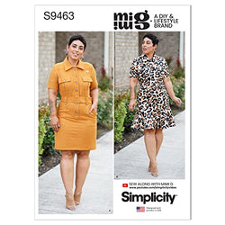 Simplicity Misses' Belt and Mini Dress Sewing Pattern Kit, Code S9463, Sizes 6-8-10-12-14, Multicolor