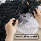 HOMBYS Dark Grey Chunky Chenille Yarn for Crocheting, Bulky Thick Fluffy Yarn for Knitting,Super Bulky Chunky Yarn for Hand Knitting Blanket, Soft Plush Yarn , 8 Jumbo Pack (31.7 yds,8 oz Each Skein)
