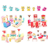 50 Pack Kids Little Dollhouse Furniture Toys House Big Dreams for Baby Children Girls Boys Age 3+