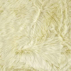 Faux / Fake Fur Mongolian IVORY Fabric by the Yard