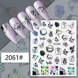 JMEOWIO 12 Sheets Spring Flower Nail Art Stickers Decals Self-Adhesive Pegatinas Uñas Summer Floral Nail Supplies Nail Art Design Decoration Accessories