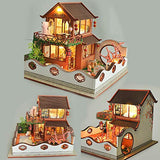 WYD Chinese Style Mini Doll House Building Kit LED Hand-Assembled Toys with Furniture DIY Dollhouse Kit Teenage Birthday Gift House 1:24 Ratio Creative Room Creative Toys (Peach Blossom Source )