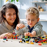 LEGO Classic Bricks and Wheels 11014 Building Kit; Includes a Toy car, Train, Bus, Robot, Skateboarding Zebra, Race car, Bunny in a Wheelchair, and Much More, New 2021 (653 Pieces)