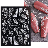 Mocossmy Flower Nail Art Stickers,4 Sheets 5D Embossed Rose Flower Nail Decals Self Adhesive Stereoscopic Luxury Nail Sticker for Women Girls Acrylic Press On Nails Spring DIY Manicure Decoration