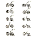 Bingcute 20Pcs Silver Tone Spacer Loose Beads Hollow filigree Tibetan beads for jewelry making