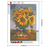 DIY 5D Diamond Painting Kits Sunflower Diamond Art by Number for Adults Full Round Drill Crystal Rhinestone Embroidery Art for Home Wall Decor - Sunflowers Diamond Painting 11.8 x 15.8 inches