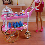 DoubleWood 1/6 Doll Furniture 11.5" Dollhouse Furniture Cake Car - Tea Time Play Set (Tea Time Play Set)
