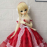BJD Handmade Doll Handmade Red Dress for 1/4 BJD Girl Dolls Clothes Accessories